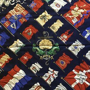 Hermes Pavois Flag Silk Scarf